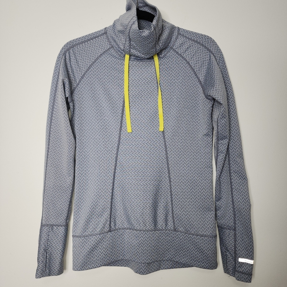 Avalanche pullover grey yellow trim cowl neck women's small